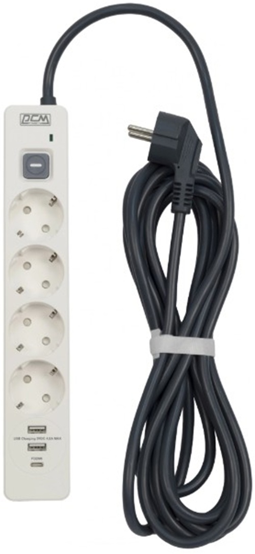Сетевой фильтр Powercom SP-01 USB2A1CW 3.0M