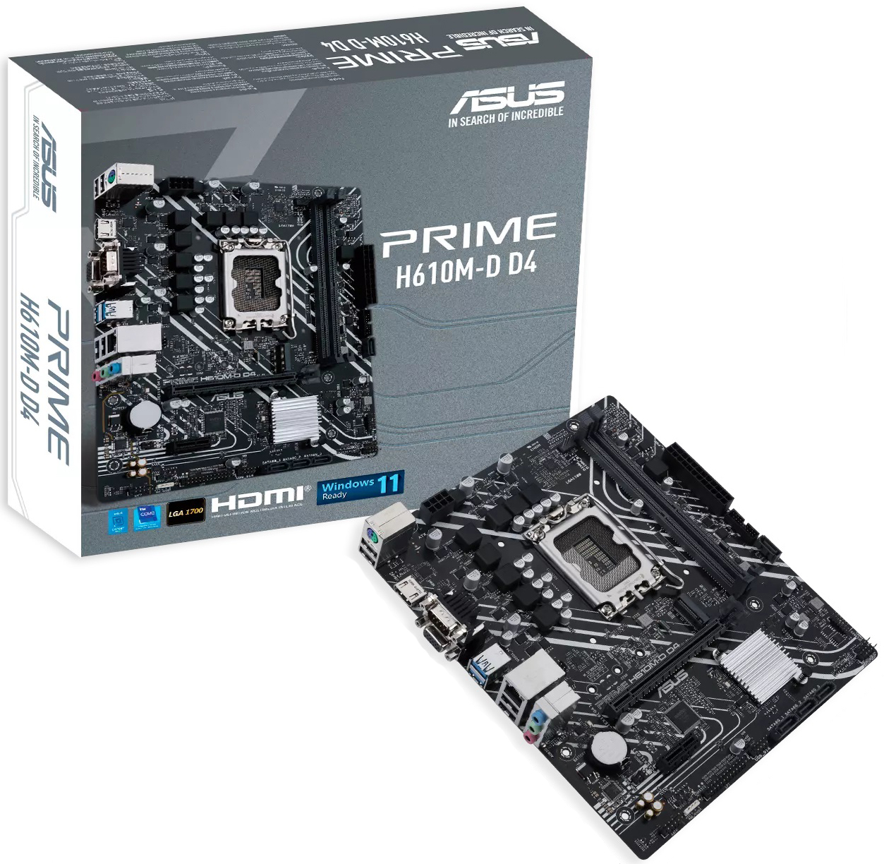 Материнская плата ASUS PRIME H610M-D D4, LGA1700, Intel H610, mATX