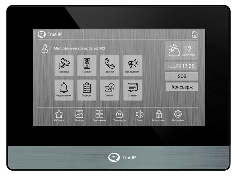 Видеодомофон True IP Systems TI-4107AB