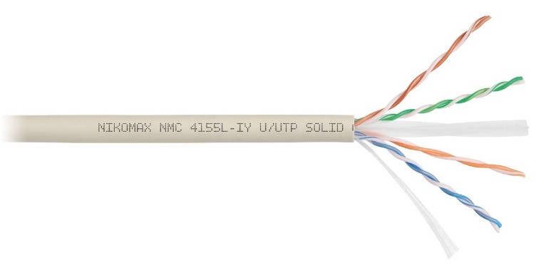 Кабель витая пара U/UTP 6a кат. 4 пары NikoMax NMC 4155L-IY