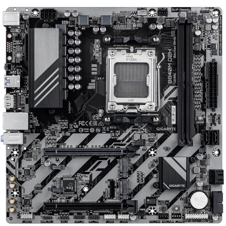 Материнская плата GIGABYTE B840M D2H, AM5, AMD B840, mATX