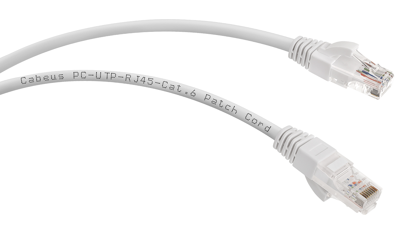 Кабель патч-корд U/UTP 6 кат. 1м Cabeus PC-UTP-RJ45-Cat.6-1m-WH
