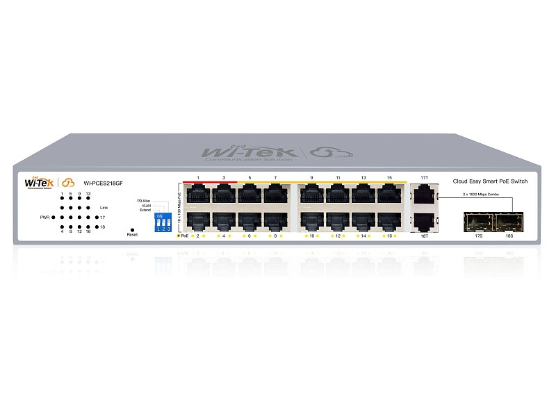 Коммутатор управляемый Wi-Tek WI-PCES218GF
