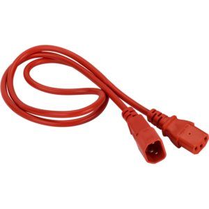 Кабель питания C13 - C14, 1м, Lanmaster LAN-PP13/14-1.0-RD