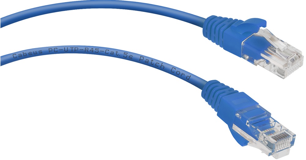 Кабель патч-корд U/UTP 5e кат. 1.5м Cabeus PC-UTP-RJ45-Cat.5e-1.5m-BL