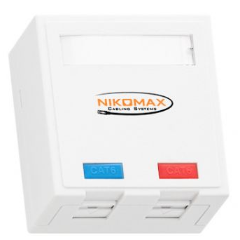 Компьютерная розетка настенная NikoMax NMC-WO2UD2-FT-ST-WT