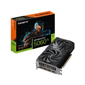 Видеокарта GIGABYTE nVidia GeForce RTX 5060 TI, 8 ГБ GDDR7, [GV-N506TWF2MAX OC-8GD]