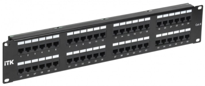 Патч-панель 19, 48xRJ45, UTP, Кат. 6 ITK PP48-2UC6U-D05-1