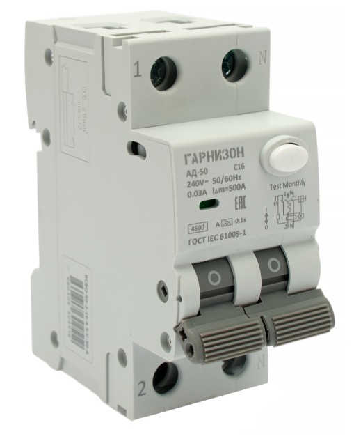 Автомат дифференциальный Гарнизон RCBO-50-2-16-4.5-C-30-A