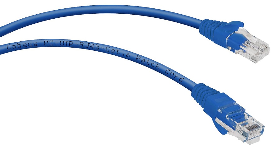Кабель патч-корд U/UTP 6 кат. 1м Cabeus PC-UTP-RJ45-Cat.6-1m-BL-LSZH