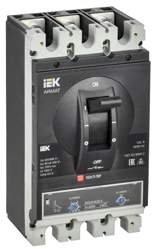 Автоматический выключатель в литом корпусе IEK AR-MCCB-3I-085-0630A-ATUC