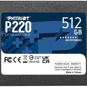 SSD накопитель 512 ГБ Patriot Memory P220S512G25, SATA III, [P220S512G25 ]