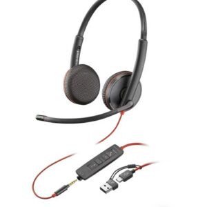 Проводная стереогарнитура Plantronics Blackwire 3225, Проводной, Накладные, Черный, [8X229A6]