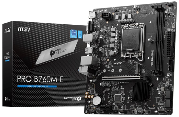 Материнская плата MSI PRO B760M-E, LGA1700, Intel B760, mATX