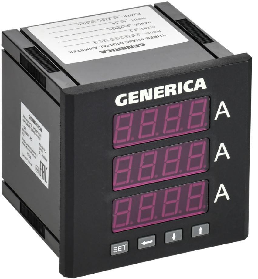 Амперметр GENERICA IDA21-5-3-0-LED-G