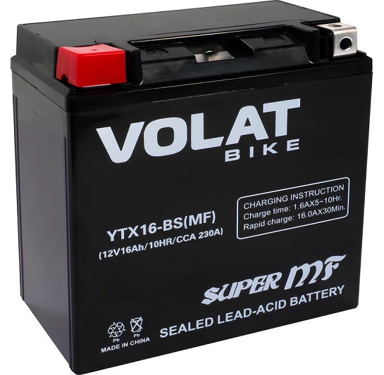 Батарея VOLAT YTX16-BS(iGEL)Volat