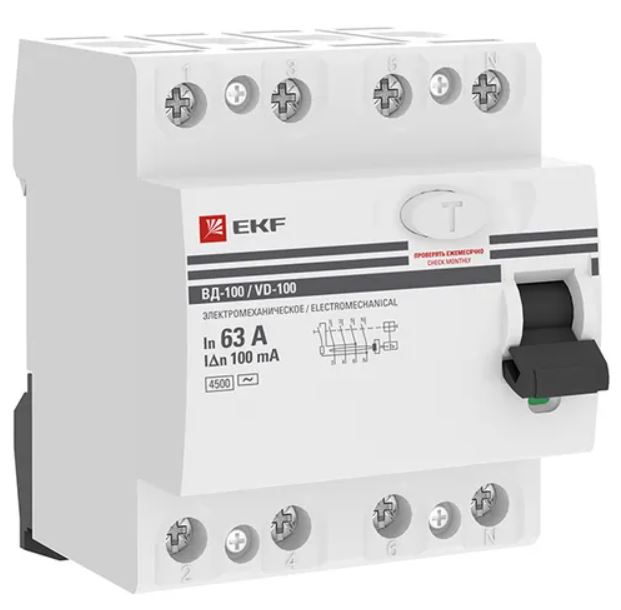 УЗО EKF elcb-4-63-100-em-pro