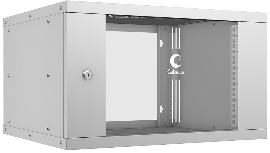 Шкаф настенный 19", 6U Cabeus WSC-05D-6U55/45