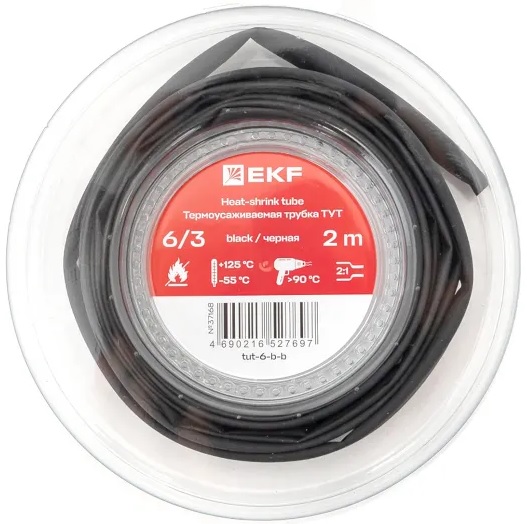 Термоусаживаемая трубка EKF tut-6-b-b