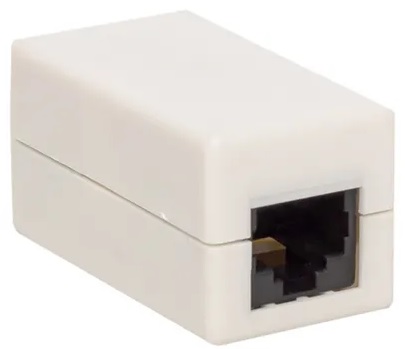 Адаптер проходной EKF TRC-INLC-2RJ45-5EUTP-WH