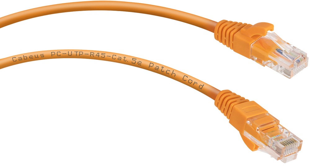 Кабель патч-корд U/UTP 5e кат. 5м Cabeus PC-UTP-RJ45-Cat.5e-5m-OR