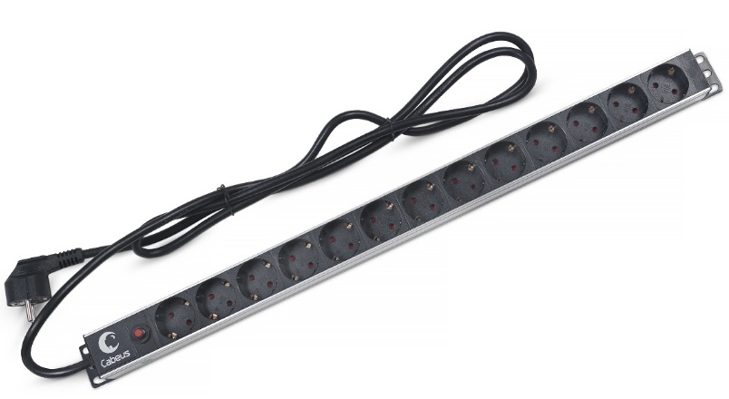 Блок розеток 19", 13 розеток Cabeus PDU-13P-F-2EU