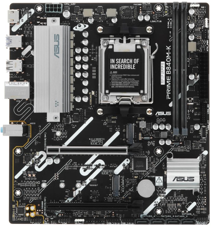 Материнская плата ASUS PRIME B840M-K, AM5, AMD B840, mATX