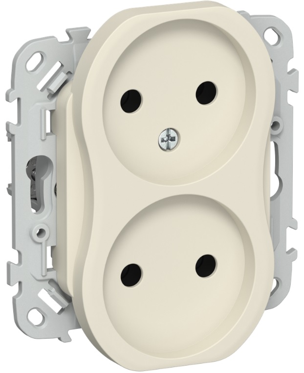 Розетка двухместная без заземления IEK FI-R20-10-1-K86