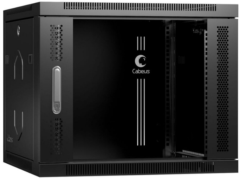 Шкаф настенный 19", 9U Cabeus SH-05F-9U60/35-BK