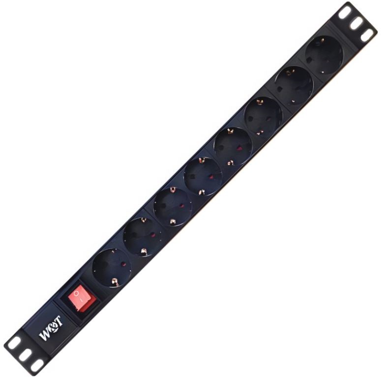 Блок розеток 19", 8 розеток W&T WT-PDU-G8