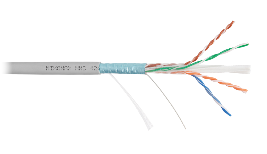 Кабель витая пара F/UTP 5e кат. 4 пары NikoMax NMC 4200C-GY