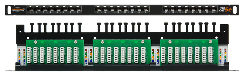 Патч-панель NikoMax NMC-RP24UD2-HU-BK