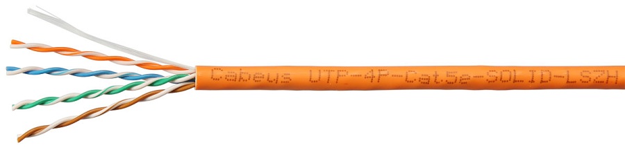 Кабель витая пара U/UTP 5e кат. 4 пары Cabeus UTP-4P-Cat.5e-SOLID-LSZH