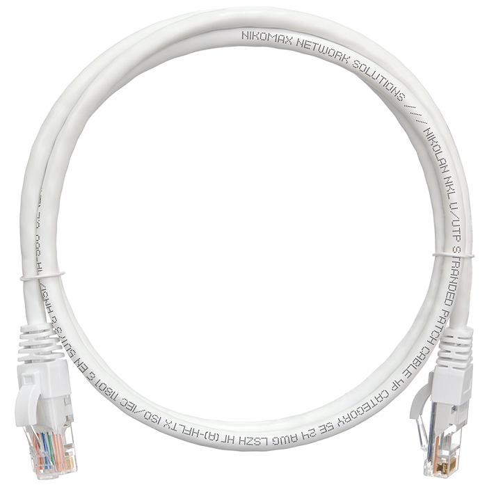 Кабель патч-корд U/UTP 5e кат. 0.15м NikoMax NMC-PC4UD55B-001-WT
