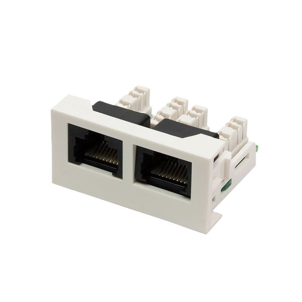 Вставка Lanmaster LAN-WA-LP-2x45/6-WH