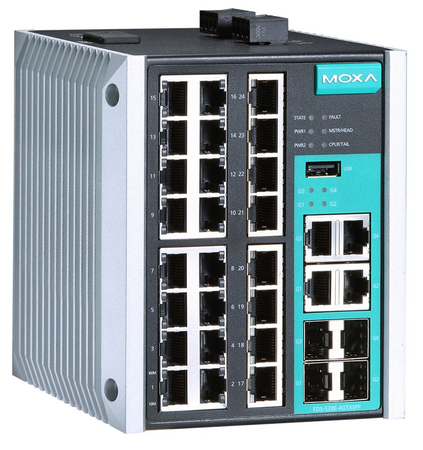 Коммутатор MOXA EDS-528E-4GTXSFP-HV-T