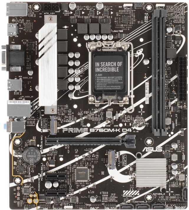 Материнская плата ASUS PRIME B760M-K D4, LGA1700, Intel B760, mATX