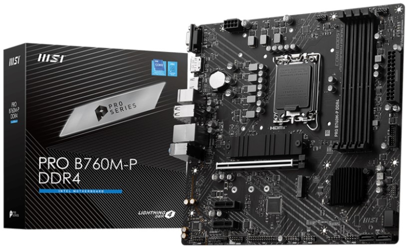 Материнская плата MSI PRO B760M-P DDR4, LGA1700, Intel B760, mATX