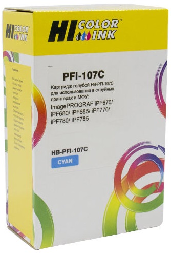 Тонер-картридж Hi-Black PFI-107C Голубой