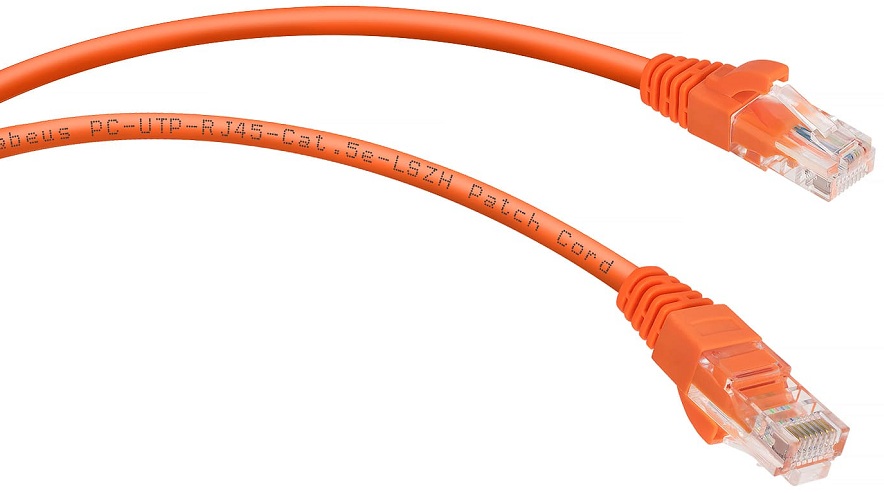 Кабель патч-корд U/UTP 6 кат. 1м Cabeus PC-UTP-RJ45-Cat.6-1m-OR-LSZH