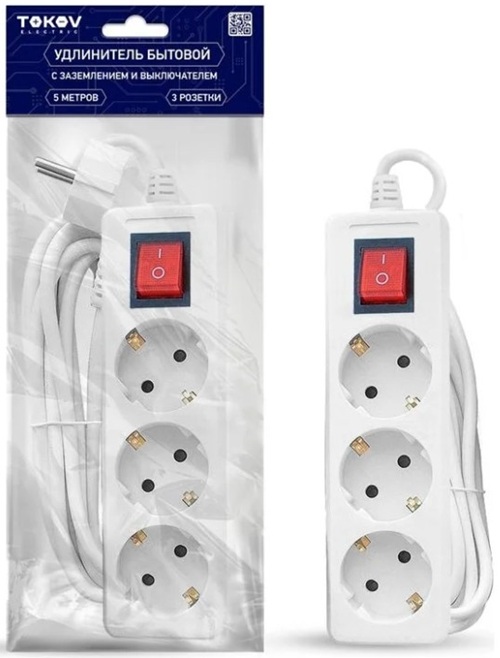 Удлинитель TOKOV ELECTRIC TKE-C01-BU3-5-1-ZV
