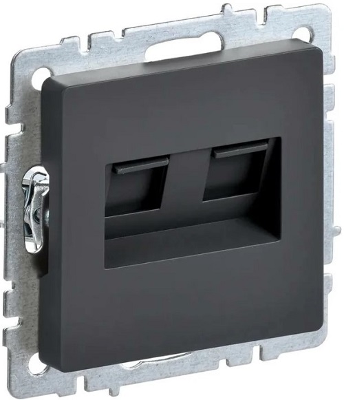 Розетка компьютерная двойная IEK BR-K20-1-K53