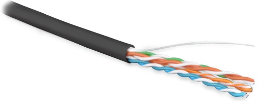 Кабель витая пара U/UTP 5e кат. 4 пары Hyperline UUTP4-C5E-S24-OUT-LSZH-BK-500