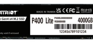 SSD накопитель 4000 ГБ Patriot Memory P400 Lite, PCIe 4.0 x4, [P400LP4KGM28H]