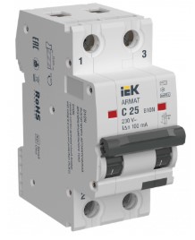 Автомат дифференциальный IEK AR-B10N-2-C025C100