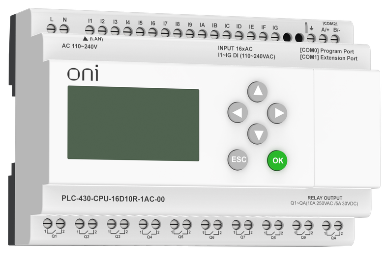 Модуль ONI PLC-430-CPU-16D10R-1AC-00