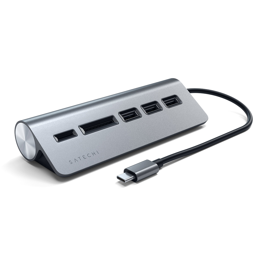 Концентратор Satechi Type-C Aluminum USB Hub & Micro/SD Card Reader