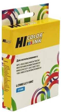 Тонер-картридж Hi-Black HB-LC1100C/LC980C Голубой