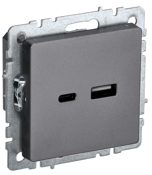 Розетка USB IEK BR-U22-018-K46