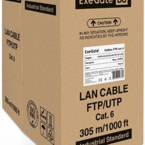 Кабель витая пара F/FTP 6 кат. 4 пары Exegate FUTP4-C6-CU-S23-IN-PVC-GY-305